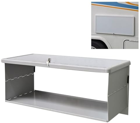 WTJDCCY Wandklapptisch Wohnmobil, Externer Hänge Tisch für Wohnmobiltische, Doppellagiger Stauraum, Aluminium, Wandklapptisch, Geeignet für Wohnwagen, Vans und Wohnmobile(80x38cm/31.5x15in)