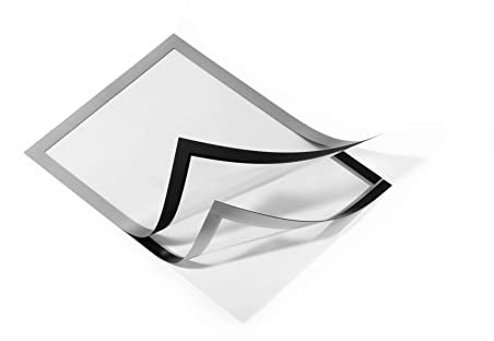 Durable 487223 Info-Rahmen Duraframe (DIN A4, selbstklebend mit Magnetverschluss) 2 Stück, silber