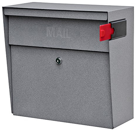Mail Boss 7161 Metro Locking Security Wall Mount Mailbox, Granite,Medium