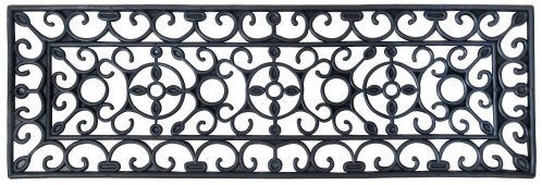 Esschert Design Schmutzfangmatte, Fußmatte in schwarz aus Gummi, rechteckig, Größe XS, ca. 75 cm x 25 cm