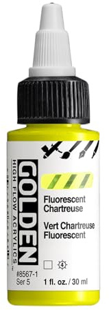 Golden High Flow Acrylic 30ml (1oz) Bottles Fluorescent Chartreuse (Series 5)