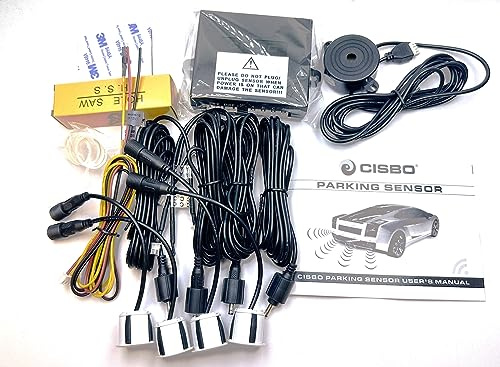 CISBO SB397 Parking Reverse Sensors Audio Buzzer Alarm Canbus Kit, White, Set of 4