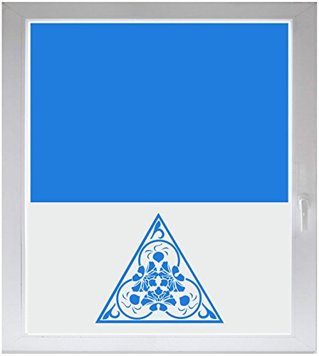 INDIGOS UG Sichtschutzfolie Glasdekorfolie Fensterfolie mit Motiv satiniert Blickdicht - w268 Blume Ornament Pflanze - 1200 mm Länge - 500 mm Höhe Viereck - selbstklebend - matt