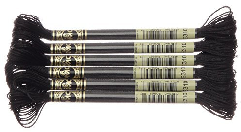 DMC 317W-E0310 Sticktwist, Polyester, E0310 Schwarz, 8 m