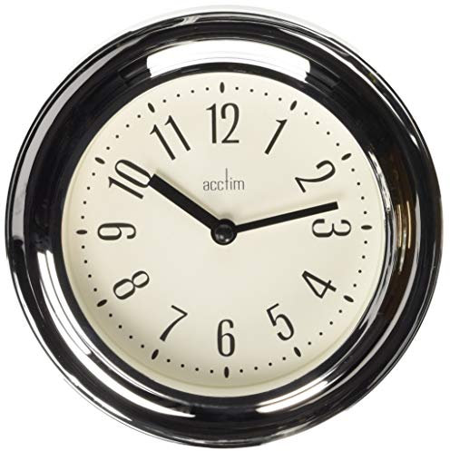 Acctim Riva Small Wall Clock Quartz Chrome Effect 17.5cm 21737