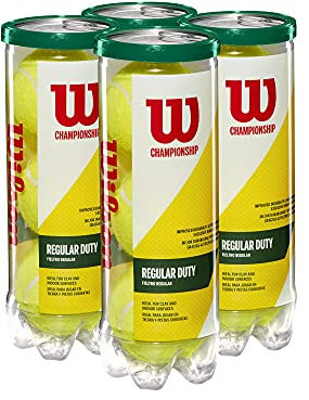WILSON Sporting Goods Champ RD Tennisball, 4 Dosen, Gelb, 4 Dosen (12 Bälle), WRT100304