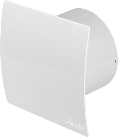 Badlüfter Ø 100 mm Frontplatte weiß WEB und Feuchtigkeitssensor/Hygrostat mit Timer/Nachlaufegelung Lüfter Ventilator Deckenlüfter Front Wandlüfter Badventilator Ventilator Einbaulüfter Bad Küche