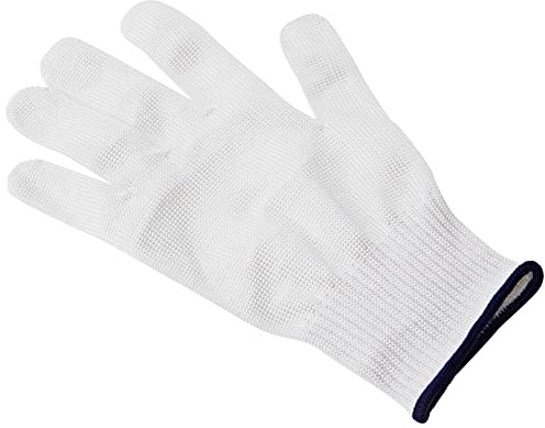 Victorinox Profi Soft-Schutzhandschuh für Messerhand, Arbeitshandschuh, Sicheres Schneiden, Gastronomie, L, weiss | Schnittfester Arbeitshandschuh aus Brinix und Edelstahl, für Gastronomie und Metzgereien geeignet, Farbe Weiss