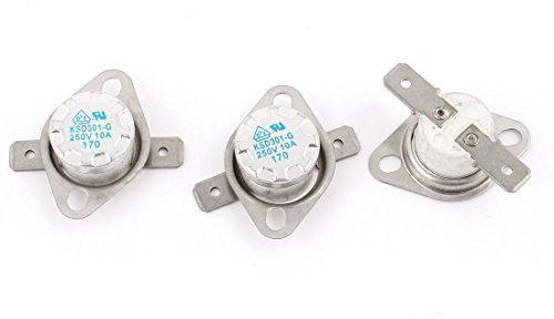 sourcing map 3 STK. KSD301 NC Temperaturschalter Thermostat 170 Celsius | 250V 10A