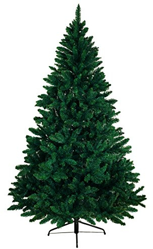 BB Sport Christbaum Weihnachtsbaum 240 cm Dunkelgrün PVC Tannenbaum Künstlich Standfuß Klappsystem
