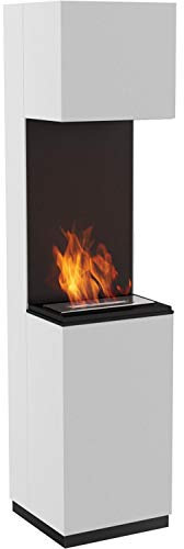 KRATKI Biokamin Sierra TÜV | Ethanolkamin 1700 mm x 405 mm | 0,5 L Behälter | Standkamin ohne Verglasung | Weiß | freistehender Dekorativ-Standkamin | Gelkamin ideal für Zuhause | TÜV Zertifiziert