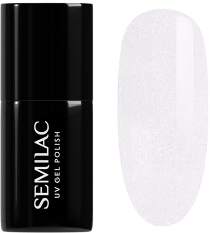 Semilac UV Nagellack 092 Shimmering White 7ml Kollektion Black&White