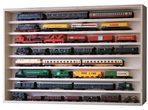 Alsino Setzkasten Hängevitrine Regal Vitrine Spur N Modelleisenbahn Werbetruck V-02 / Größe: 90 cm x 58 cm x 6 cm - 8 Ebenen/Acrylglasscheiben