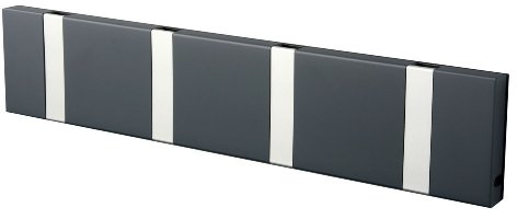 LoCa Garderobe Knax 4 anthrazit (Haken klappbar Alu) Garderoben-Leiste Kleiderhaken Flur modern Garderobenpaneel