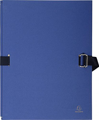 Exacompta 223229E 10er Pack Dokumentenmappe für DIN A4 aus starkem Karton mit dehnbarem Rücken blau Sammelmappe