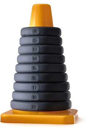 PerfectFit Brand Xact-Fit Play Zone Cock Ring Kit, Stackable, Silicone, Multiple Sizes, Firm Fit, Durable, Set of 9 Rings with Sturdy Storage Cone