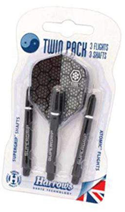 Harrows Fitness Darts Twin Park Supergrip Shafts and Next Generation Concept Flights, Schwarz, Einheitsgröße