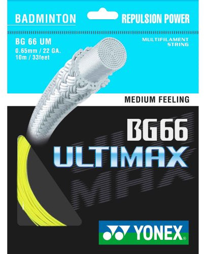 YONEX BG 66 Ultimax Badmintonsaite, Gelb