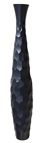 Leewadee Große Bodenvase 85 cm Mangoholz für Pampasgras & Trockenblumen