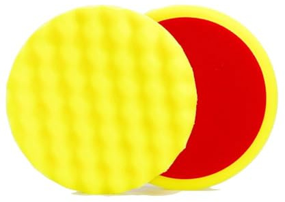 ALCLEAR 5613530M Schleifpad, Auto Polierschwämme, medium gewaffelt, Durchmesser: 135x25 mm, gelb,2er Set, Polierpad polieren Pad Schwamm Autopolitur Polierschwamm f. Poliermaschine