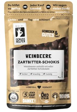 Bremer Gewürzhandel Weinbeere Zartbitter Schokis, Weinbeere in Zartbitter-Schokolade, 200g