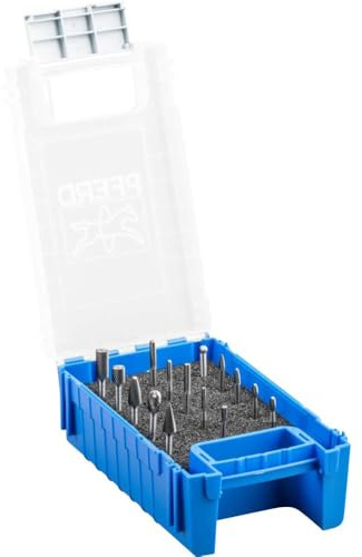 PFERD TOOLS HM-Frässtift-Set, 15-teilig, Zahnung 5, Schaft-ø 3 mm, 21901501 – Für die feine Zerspanung auf den wichtigsten industriell verwendeten Werkstoffen