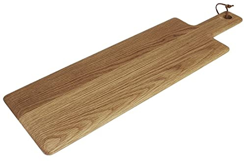 Olympia Oak Wood Paddle Board Medium One-Piece Construction, 400x155mm | Includes a 110mm handle for easy carrying and serving, requiring regular oiling and a quick hand wash to maintain quality.