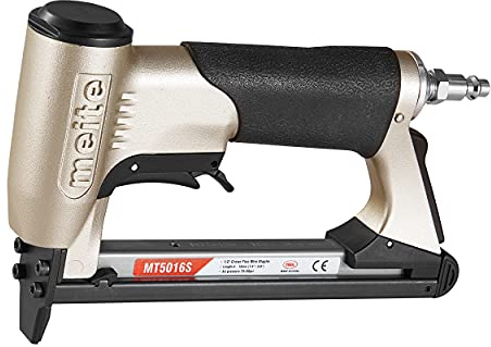 meite Upholstery Stapler with Safety Trigger, for 20 Gauge 1/2-Inch Crown Staples, Heavy-Duty Pneumatic Staple Gun for Woodworking, Professional and DIY Projects (Model MT5016S)