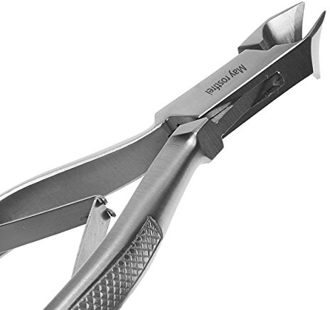 Tronchese per Unghie - Superficie di taglio: 18 mm - La Cura Strumento per la Pedicure/piede - Acciaio Inox - Include tappo di protezione in pelle con chiusura a pressione