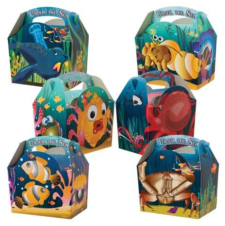 Deli Supplies 250 x Under The Sea Kids Meal Party Boxes Cardboard Lunch Box