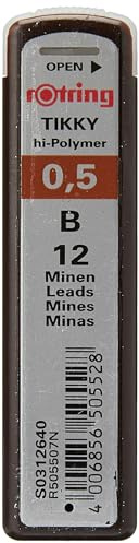 rOtring-Hochpolymer-Ersatzminen (für Feinminenstifte, 0,5 mm, B, 12 Minen)