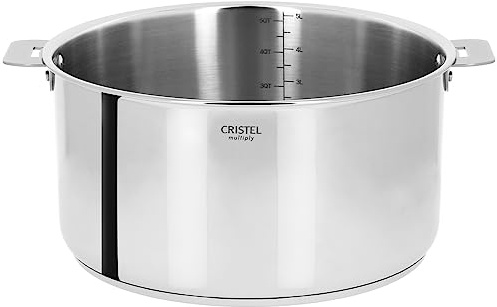 Cristel - F24QMP- Faitout inox 24cm sans poignée amovible - Collection Casteline