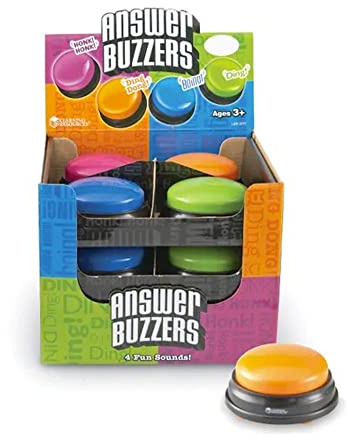 Learning Resources Buzzer Set mit 12 Stück, Kinder ab 3 Jahren, Quizshow Summer mit 4 Sounds in bunten Farben, Lernspielzeug für Unterricht und Spiele, Batterien enthalten