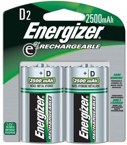 Energizer NH50BP-2 General Purpose Battery - 2200mAh - D - Nickel Metal Hydride (NiMH) (Energizer NH50BP-2)