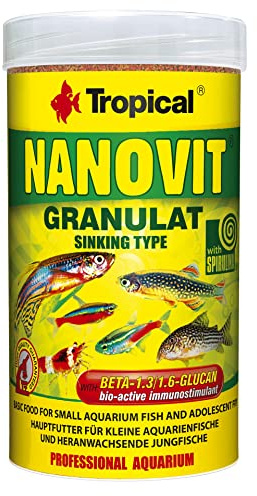 NANOVIT GRANULAT 250ml / 175g - Alimento básico para Peces pequeños de Acuario y alevines Adolescentes