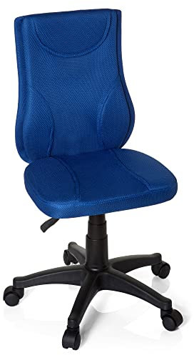 hjh OFFICE 670430 Kinderdrehstuhl KIDDY Base Netzstoff Blau Kinder Schreibtischstuhl Kinderstuhl höhenverstellbar