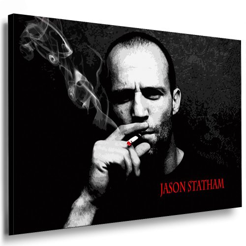 Immagine su telaio – Jason Statham – Foto leinwand24/aa0160, Legno, nero-bianco, 40 x 30 cm
