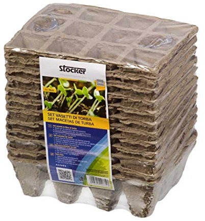 STOCKER Set vasetto in fibra di torba 12 x 16 x h6 cm