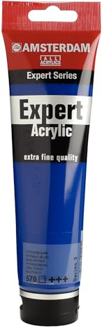 Amsterdam Expert Series Acrylic Paint Tube - Phthaloblau 570-150 ml - Künstlerqualität & Lichtechtheit - Schwerer Körper, langlebiges & flexibles Finish