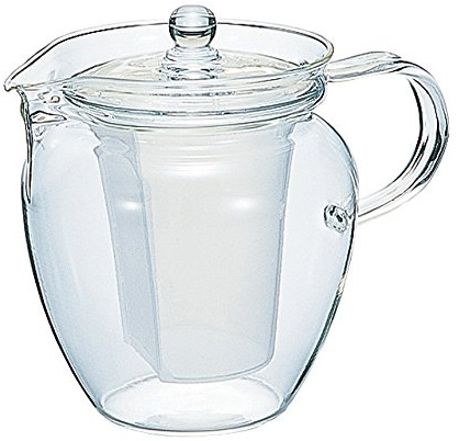 Hario ChaCha Natsume - Tetera de cristal (2 tazas), vidrio, transparente, 700 ml