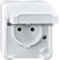 Merten, Inserto per presa con protezione anti-contatto e coperchio, Aquastar, Grigio, MEG2500-8029
