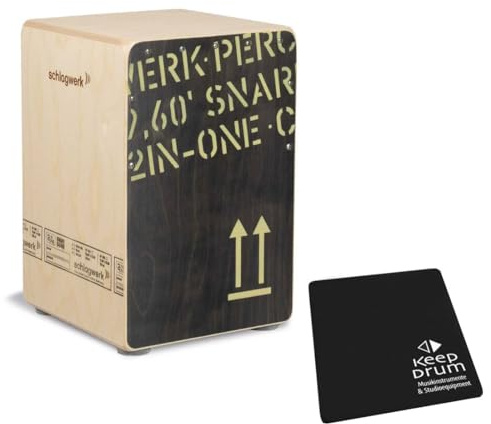 Schlagwerk CP 403 BLK 2inOne Snare Cajon Medium Black Edition + keepdrum Pad Sitzauflage
