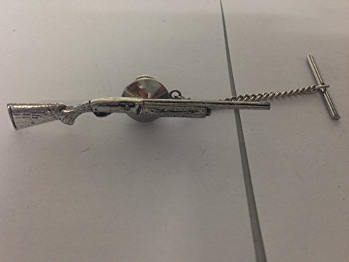 G26 Auto Shotgun Tack Krawattennadel mit Kette Englisch Zinn handgefertigt in Sheffield