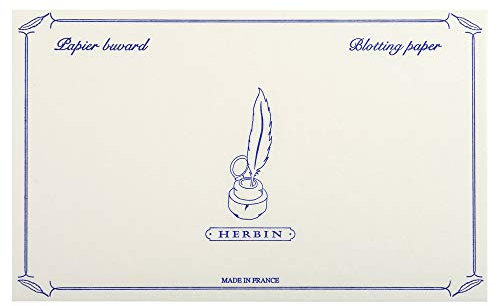 J.Herbin 25500T Löschpapier Packung (mit 10 Blatt, ideal für Kalligraphie) weiß 12x16cm