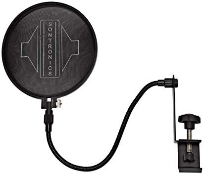 Sontronics ST-POP Dual Layer Mesh Popshield Filter - Black. Complete with Flexible Gooseneck Arm. Spare Filter Cartridge Included.