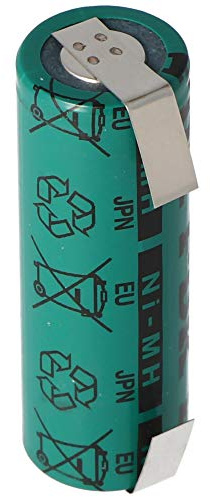 Sanyo HR-AU Twincell, A-Zelle, 2700 mAh mit Lötfahnen U-Form
