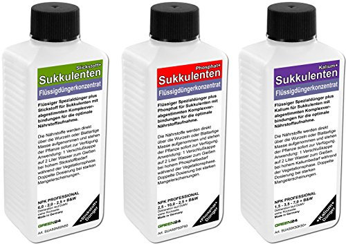 Cactus Garden Fertiliser Set of 3 Professional Liquid Fertilisers for All Phases N+P+K Fertiliser