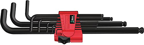 Wera - 5073596001 Hexagon 950 PKL/9 BM SB L-Key Set, BlackLaser, Ballpoint Hex Key, 9 Piece