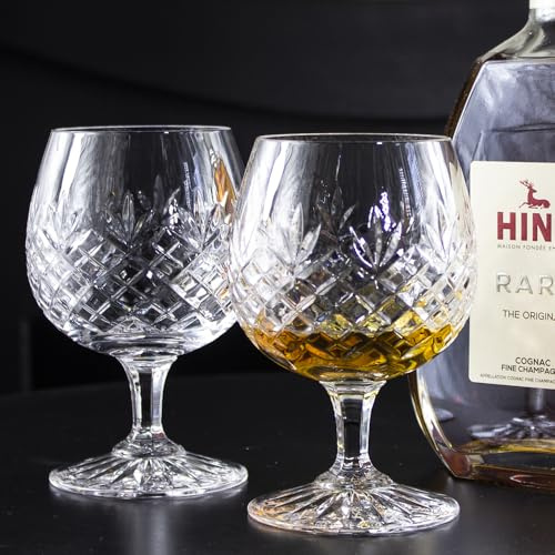 Royal Scot Crystal - Edinburgh - 2 Crystal Brandy Glasses 132mm (Presentation Boxed) - New Shape