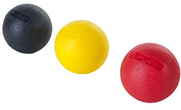 Pure2Imrove Massageball Set, Massagebälle 3er-Set für Muskellösung, weich(gelb), medium(rot) und fest(schwarz), Drei Härtegrade, Geeignet für Triggerpunkt- & Faszienmassage